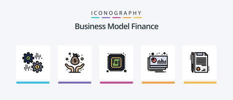 finança linha preenchidas 5 ícone pacote Incluindo gráfico. retornar. trabalhar. investimento. dinheiro. criativo ícones Projeto vetor