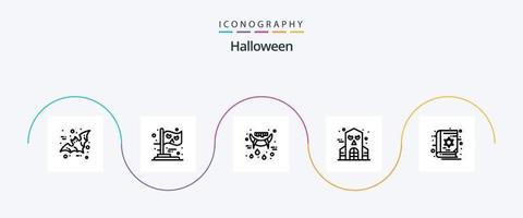 dia das Bruxas linha 5 ícone pacote Incluindo sagrado. livro. dia das Bruxas. assombrada casa. dia das Bruxas vetor