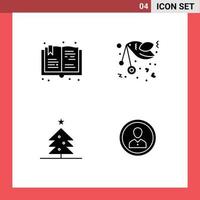conjunto do 4 moderno ui ícones símbolos sinais para livro árvore passatempo amor Estrela editável vetor Projeto elementos