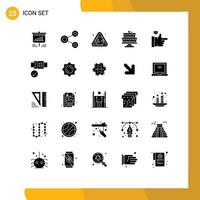 25 sólido glifo conceito para sites Móvel e apps bolos cozimento partilha cozido poluição editável vetor Projeto elementos