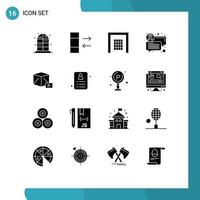 conjunto do 16 moderno ui ícones símbolos sinais para compras jogar futebol meios de comunicação placa editável vetor Projeto elementos