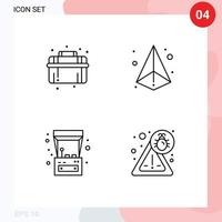 Móvel interface linha conjunto do 4 pictogramas do mecânico Diversão sistema triângulo jogar editável vetor Projeto elementos