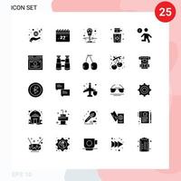 25 sólido glifo conceito para sites Móvel e apps pessoas velozes metro relógio pessoas editável vetor Projeto elementos