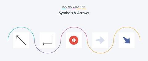 símbolos e Setas; flechas plano 5 ícone pacote Incluindo . símbolos. baixa vetor
