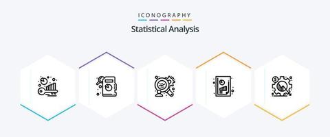 estatístico análise 25 linha ícone pacote Incluindo . engrenagem. o negócio produtividade relatório. gráfico. análise vetor