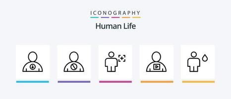 humano linha 5 ícone pacote Incluindo cronômetro. corpo. avatar. avatar. desbloqueado. criativo ícones Projeto vetor