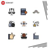 conjunto do 9 moderno ui ícones símbolos sinais para Projeto jogar animal jogos boliche pinho editável vetor Projeto elementos