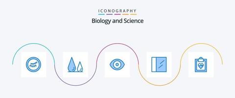 biologia azul 5 ícone pacote Incluindo . laboratório. resultados. cardiograma vetor