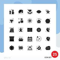 conjunto do 25 moderno ui ícones símbolos sinais para bandeira Estrela dólar visão olho editável vetor Projeto elementos