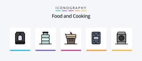 Comida linha preenchidas 5 ícone pacote Incluindo jarro. bebida. cozinha. bebida. cozinha. criativo ícones Projeto vetor