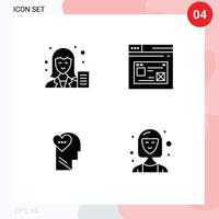 conjunto do 4 moderno ui ícones símbolos sinais para blog Projeto fêmea página amor editável vetor Projeto elementos