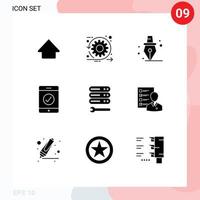 conjunto do 9 moderno ui ícones símbolos sinais para perfil chave inglesa Educação configurações Móvel editável vetor Projeto elementos