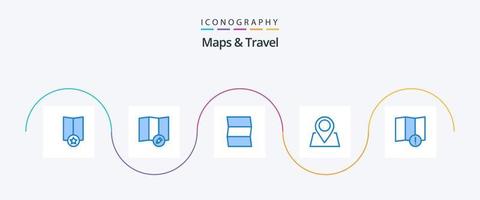 mapas e viagem azul 5 ícone pacote Incluindo . localização. mapa vetor