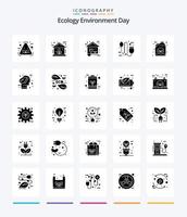 criativo ecologia 25 glifo sólido Preto ícone pacote tal Como plugue. eco. eco. conceito. poder vetor