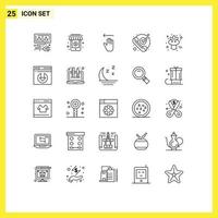25 do utilizador interface linha pacote do moderno sinais e símbolos do pássaro recebido seta telefone verificado editável vetor Projeto elementos
