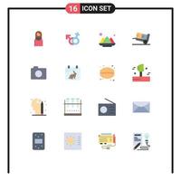 universal ícone símbolos grupo do 16 moderno plano cores do imagem Remessa cor logístico Entrega editável pacote do criativo vetor Projeto elementos