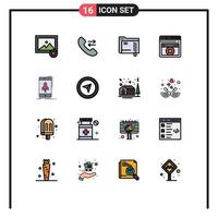 conjunto do 16 moderno ui ícones símbolos sinais para telefone começar servidor jogos tecnologia de erro editável criativo vetor Projeto elementos