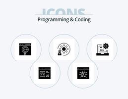 programação e codificação glifo ícone pacote 5 ícone Projeto. desenvolvimento. codificação. desenvolver. desenvolvimento. codificação vetor