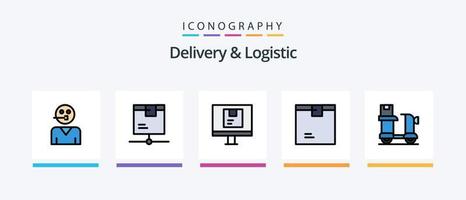 Entrega e logístico linha preenchidas 5 ícone pacote Incluindo serviço. avatar. logística. Entrega. criativo ícones Projeto vetor