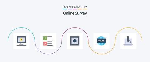 conectados pesquisa plano 5 ícone pacote Incluindo download. seta. forma. computador portátil. local na rede Internet vetor