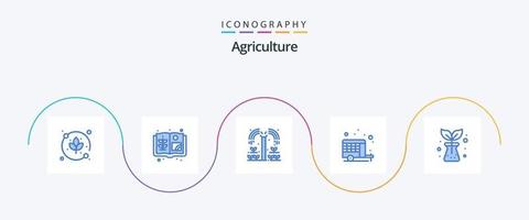 agricultura azul 5 ícone pacote Incluindo natureza. natureza. agricultura. carro vetor