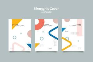 conjunto abstrato de capas de memphis vetor