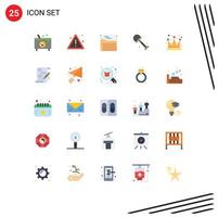 conjunto do 25 moderno ui ícones símbolos sinais para coroa pás placa pá dados editável vetor Projeto elementos