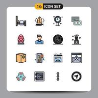 conjunto do 16 moderno ui ícones símbolos sinais para decoração Forma de pagamento banheiro crédito reflexão editável criativo vetor Projeto elementos