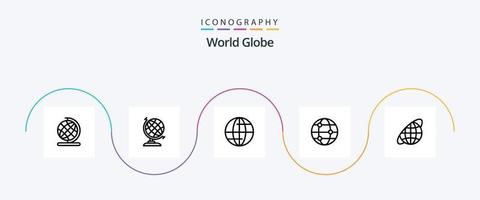 globo linha 5 ícone pacote Incluindo . mundo. universo vetor