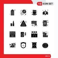 conjunto do 16 moderno ui ícones símbolos sinais para bilhar batom moeda desperdício pulmões editável vetor Projeto elementos