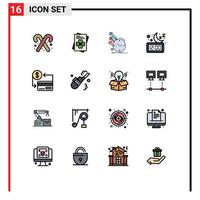 conjunto do 16 moderno ui ícones símbolos sinais para cartão dormir inspeção noite relógio editável criativo vetor Projeto elementos