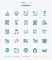 criativo multimídia 25 azul ícone pacote tal Como procurar. hora alternar. configurar. produtos vetor