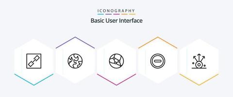 básico 25 linha ícone pacote Incluindo . . rede. compartilhar. conexão vetor