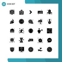 25 sólido glifo conceito para sites Móvel e apps quarto vendas companhia gráfico direção editável vetor Projeto elementos