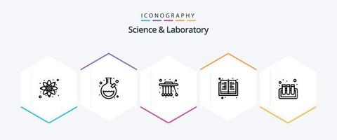 Ciência 25 linha ícone pacote Incluindo . . Ciência. teste tubos. sangue vetor