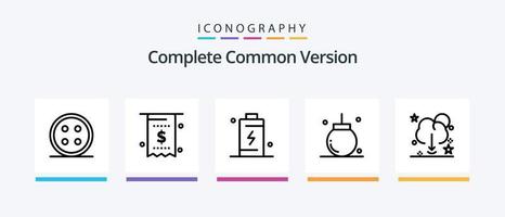 completo comum versão linha 5 ícone pacote Incluindo círculo. fazer compras. nuvem. comércio eletrônico. bolsa. criativo ícones Projeto vetor