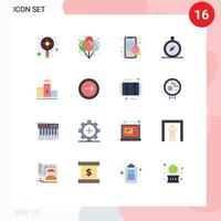 do utilizador interface pacote do 16 básico plano cores do primeiro navegação noite bússola venda editável pacote do criativo vetor Projeto elementos