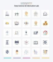 criativo dados Ciência e fabricação laboratório 25 plano ícone pacote tal Como Informação. análise. laboratório. mente. hacking vetor