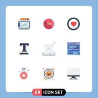 estoque vetor ícone pacote do 9 linha sinais e símbolos para álcool texto configurações interface texto Fonte editável vetor Projeto elementos