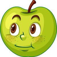 personagem de desenho animado de maçã com expressão facial vetor