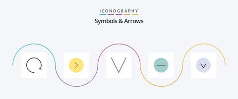 símbolos e Setas; flechas plano 5 ícone pacote Incluindo . abaixo. abaixo. seta vetor