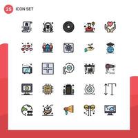 25 criativo ícones moderno sinais e símbolos do coração vendedor disco vendas agente editável vetor Projeto elementos