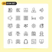 25 linha conceito para sites Móvel e apps Correio postar cenário enviar acima editável vetor Projeto elementos