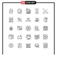 conjunto do 25 moderno ui ícones símbolos sinais para telefone ligar cesta bola areia relógio caderno editável vetor Projeto elementos