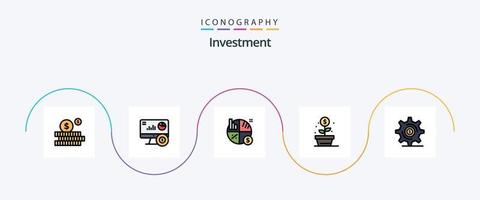 investimento linha preenchidas plano 5 ícone pacote Incluindo dinheiro. negócios. investimento. dinheiro. crescimento vetor