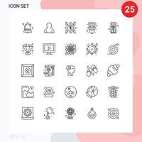 pacote do 25 moderno linhas sinais e símbolos para rede impressão meios de comunicação tal Como pc computador venda popular decorar plantar editável vetor Projeto elementos