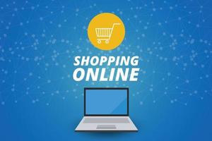 compras online no site, conceito de marketing, desenho vetorial. vetor