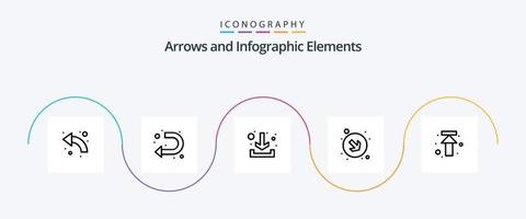 seta linha 5 ícone pacote Incluindo acima. seta. esquerda. certo. seta vetor