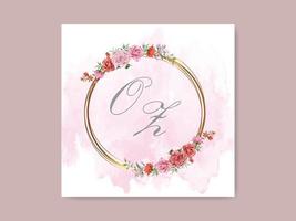 modelo de convite de casamento elegante com lindo design floral vetor