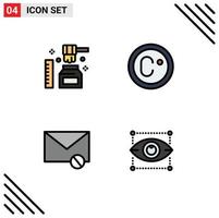 conjunto do 4 moderno ui ícones símbolos sinais para saudável mensagem doce a medida Spam editável vetor Projeto elementos